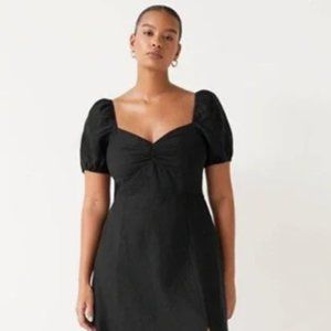 And Other Stories - Black Linen Midi dress - Size 2